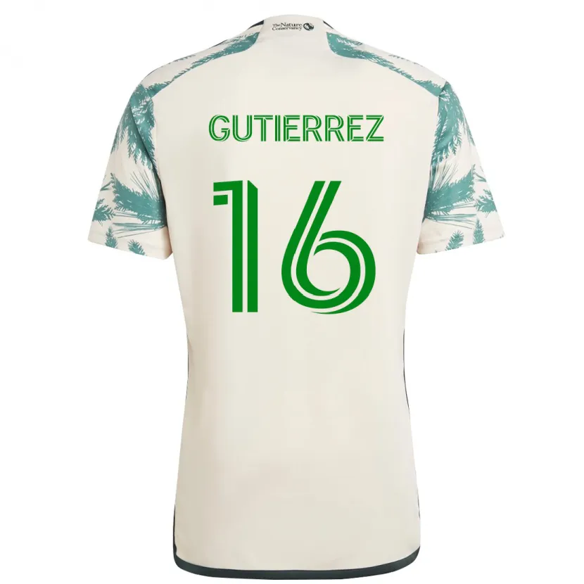 Danxen Niño Camiseta Diego Gutiérrez #16 Beige Marrón 2ª Equipación 2024/25 La Camisa