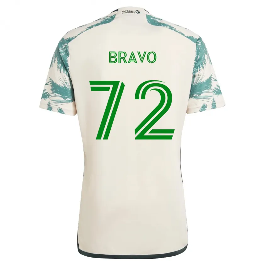 Danxen Niño Camiseta Julian Bravo #72 Beige Marrón 2ª Equipación 2024/25 La Camisa