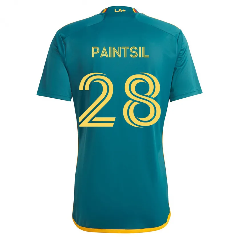 Danxen Niño Camiseta Joseph Paintsil #28 Verde Amarillo 2ª Equipación 2024/25 La Camisa