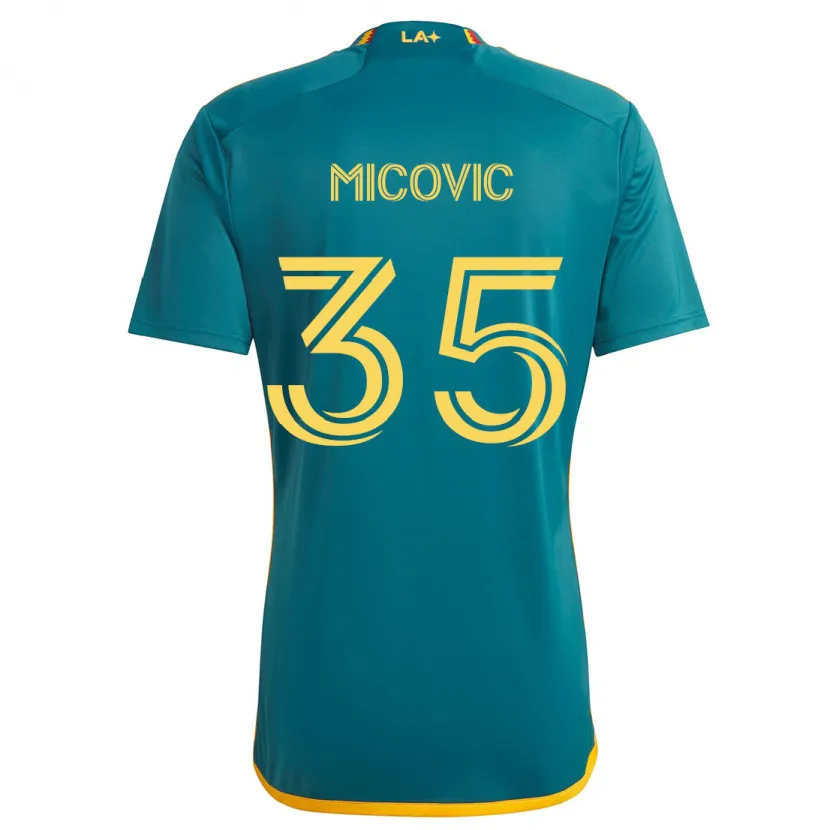 Danxen Niño Camiseta Novak Micovic #35 Verde Amarillo 2ª Equipación 2024/25 La Camisa