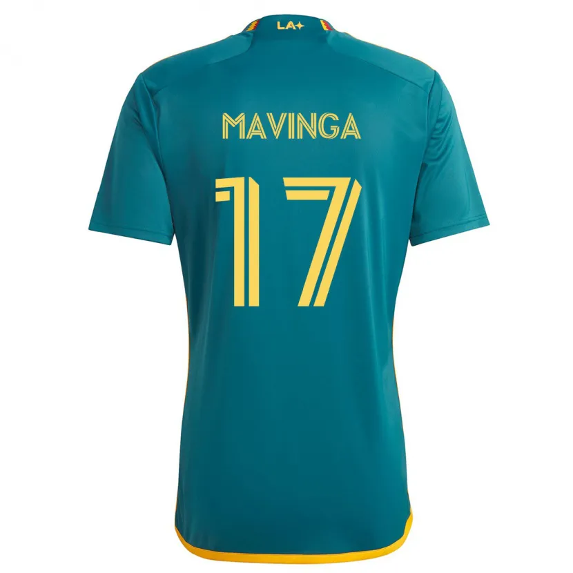 Danxen Niño Camiseta Chris Mavinga #17 Verde Amarillo 2ª Equipación 2024/25 La Camisa