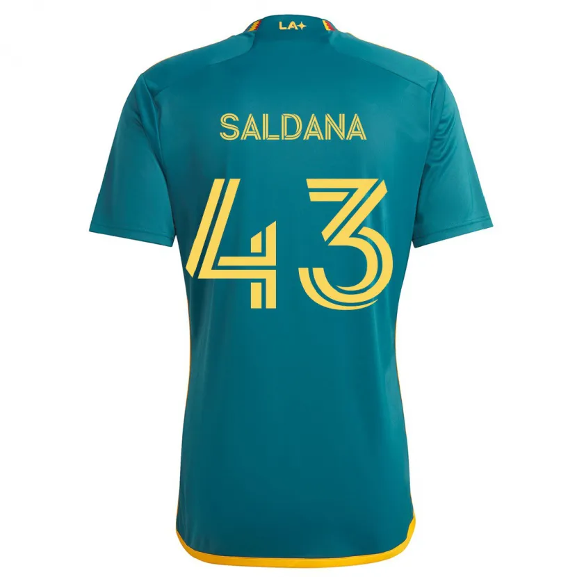 Danxen Niño Camiseta Adam Saldaña #43 Verde Amarillo 2ª Equipación 2024/25 La Camisa