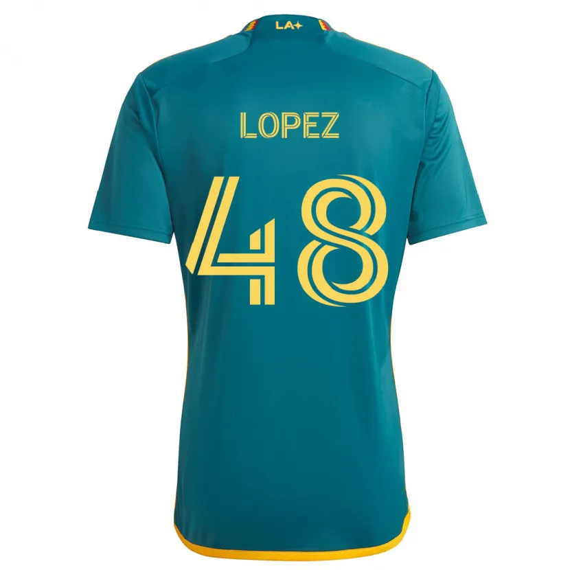 Danxen Niño Camiseta Diego López #48 Verde Amarillo 2ª Equipación 2024/25 La Camisa