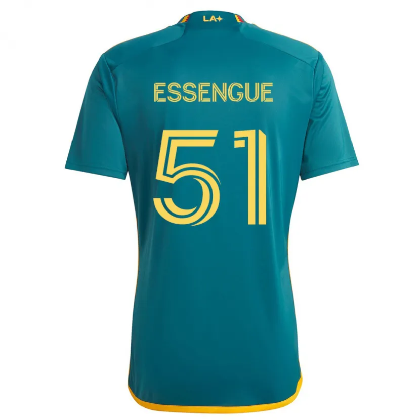 Danxen Niño Camiseta Ascel Essengue #51 Verde Amarillo 2ª Equipación 2024/25 La Camisa