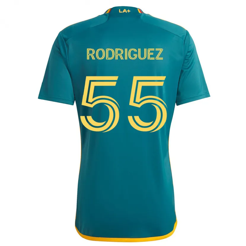 Danxen Niño Camiseta Diego Rodriguez #55 Verde Amarillo 2ª Equipación 2024/25 La Camisa