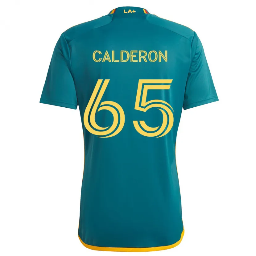 Danxen Niño Camiseta Juan Calderón #65 Verde Amarillo 2ª Equipación 2024/25 La Camisa