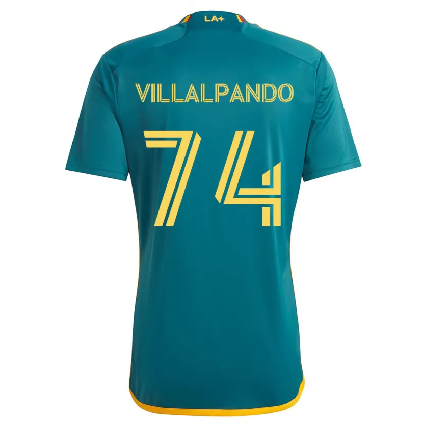 Danxen Niño Camiseta Sergio Villalpando #74 Verde Amarillo 2ª Equipación 2024/25 La Camisa