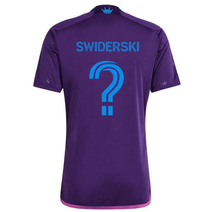 Danxen Niño Camiseta Karol Świderski #0 Azul Morado 2ª Equipación 2024/25 La Camisa