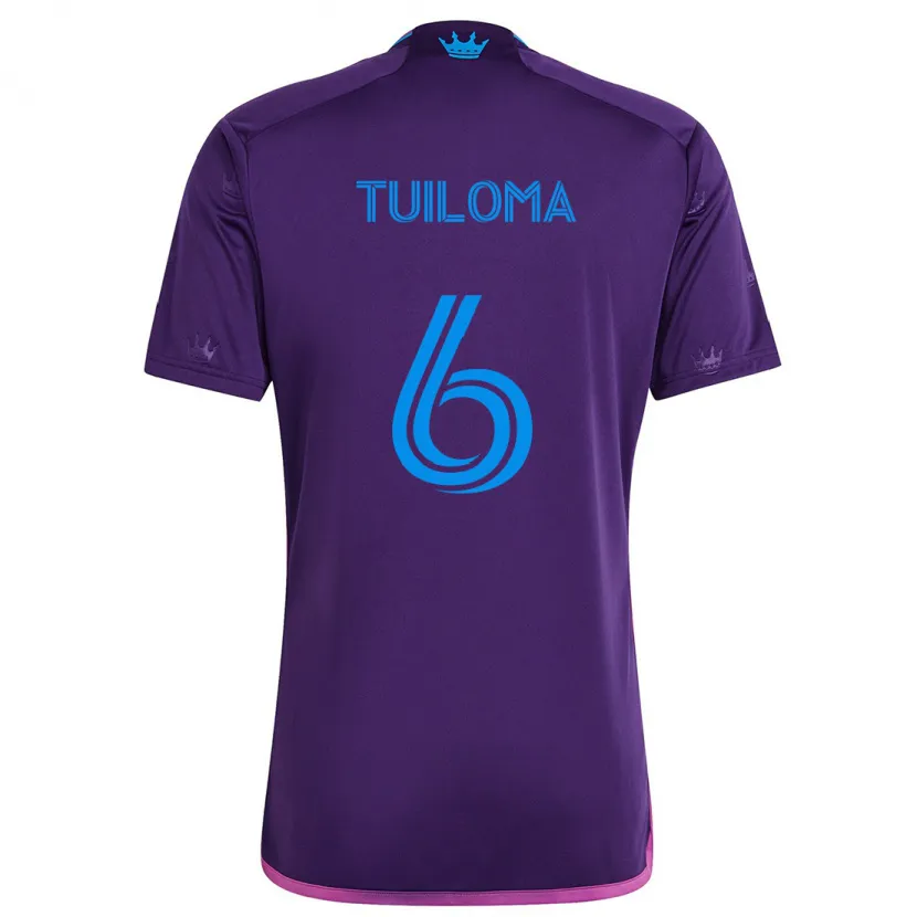 Danxen Niño Camiseta Bill Tuiloma #6 Azul Morado 2ª Equipación 2024/25 La Camisa