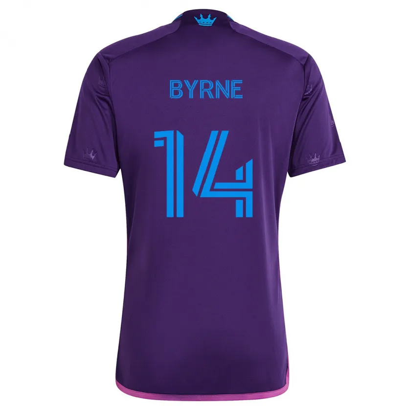 Danxen Niño Camiseta Nathan Byrne #14 Azul Morado 2ª Equipación 2024/25 La Camisa