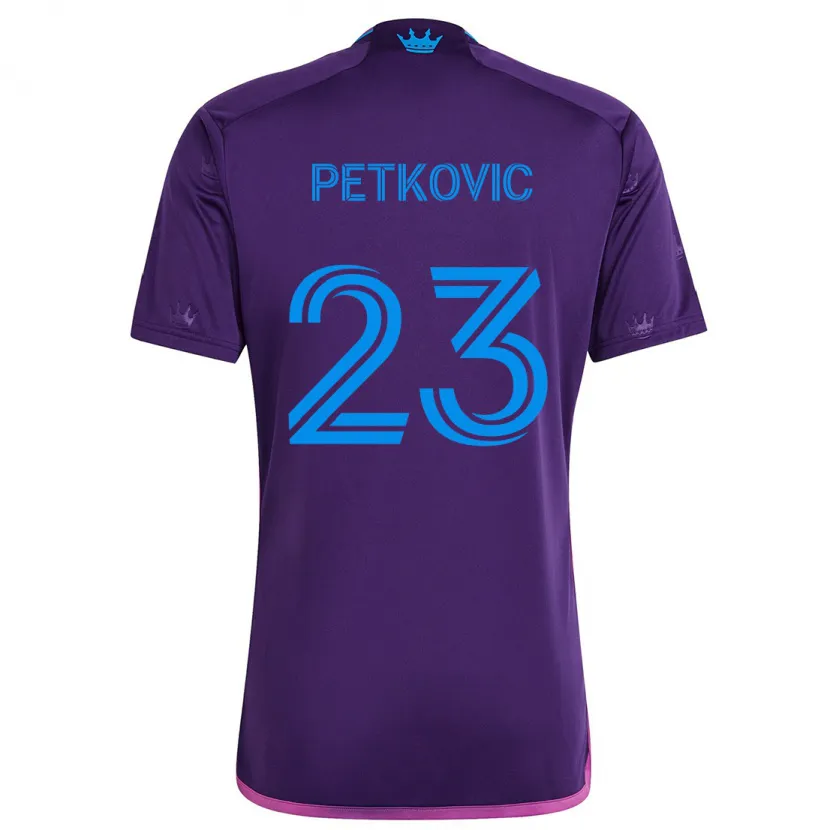 Danxen Niño Camiseta Nikola Petkovic #23 Azul Morado 2ª Equipación 2024/25 La Camisa