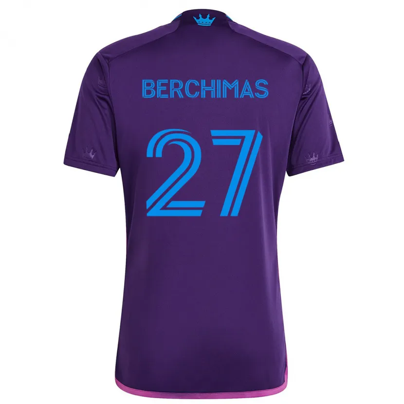 Danxen Niño Camiseta Nimfasha Berchimas #27 Azul Morado 2ª Equipación 2024/25 La Camisa