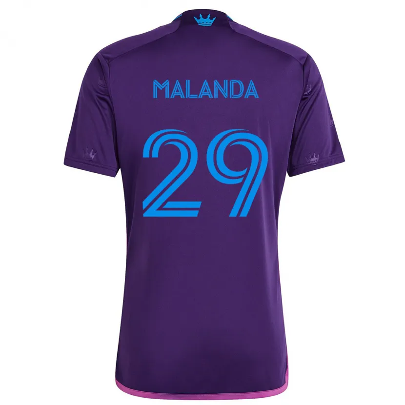 Danxen Niño Camiseta Adilson Malanda #29 Azul Morado 2ª Equipación 2024/25 La Camisa