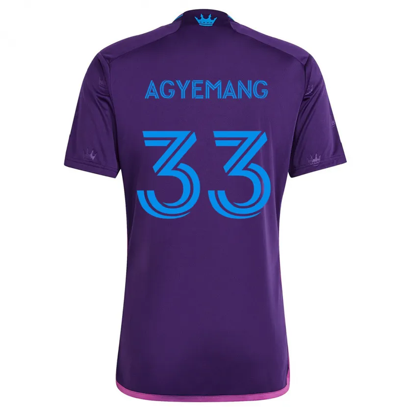 Danxen Niño Camiseta Patrick Agyemang #33 Azul Morado 2ª Equipación 2024/25 La Camisa