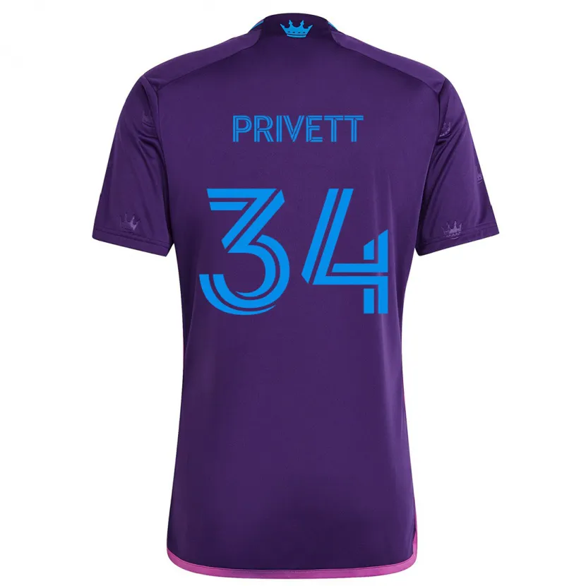 Danxen Niño Camiseta Andrew Privett #34 Azul Morado 2ª Equipación 2024/25 La Camisa