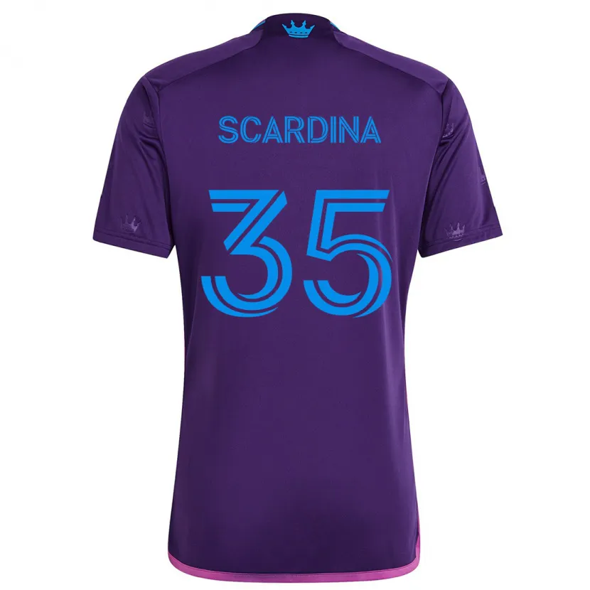 Danxen Niño Camiseta Nick Scardina #35 Azul Morado 2ª Equipación 2024/25 La Camisa