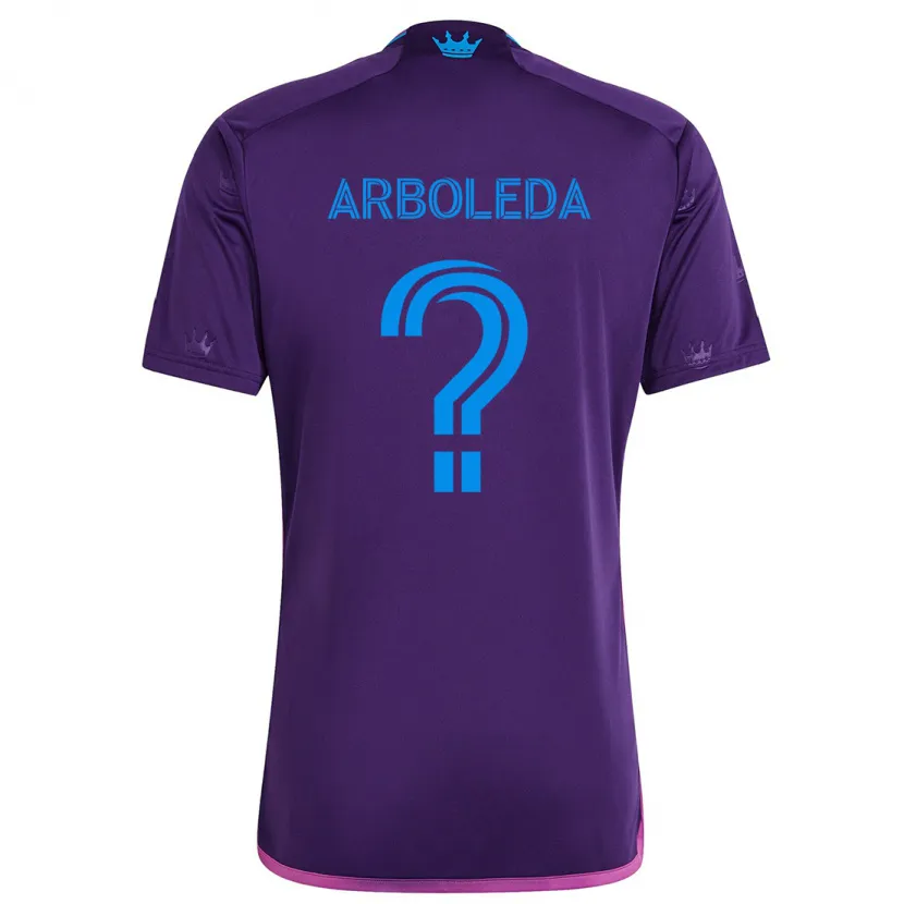 Danxen Niño Camiseta Jeyden Arboleda #0 Azul Morado 2ª Equipación 2024/25 La Camisa