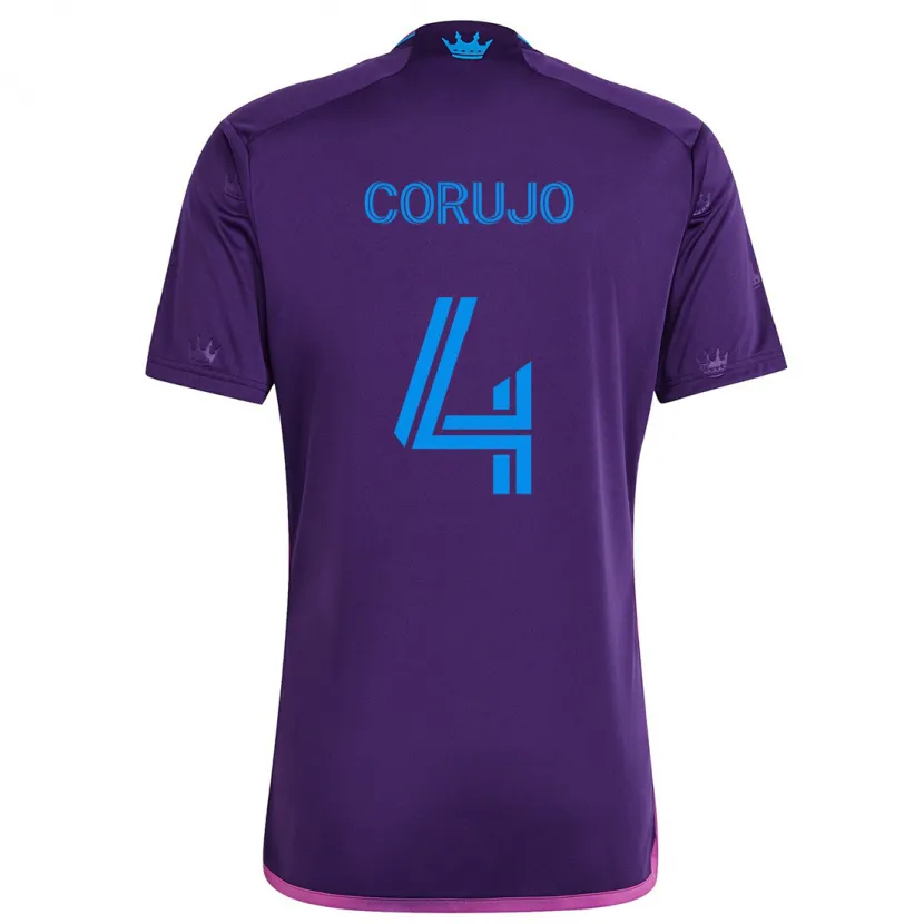 Danxen Niño Camiseta Guzmán Corujo #4 Azul Morado 2ª Equipación 2024/25 La Camisa