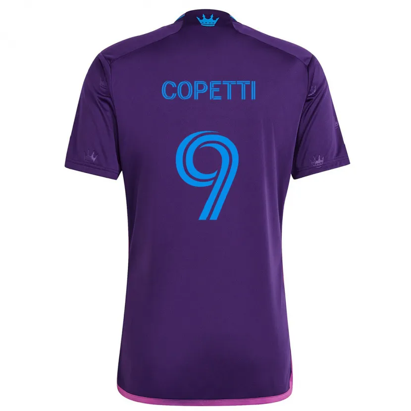 Danxen Niño Camiseta Enzo Copetti #9 Azul Morado 2ª Equipación 2024/25 La Camisa