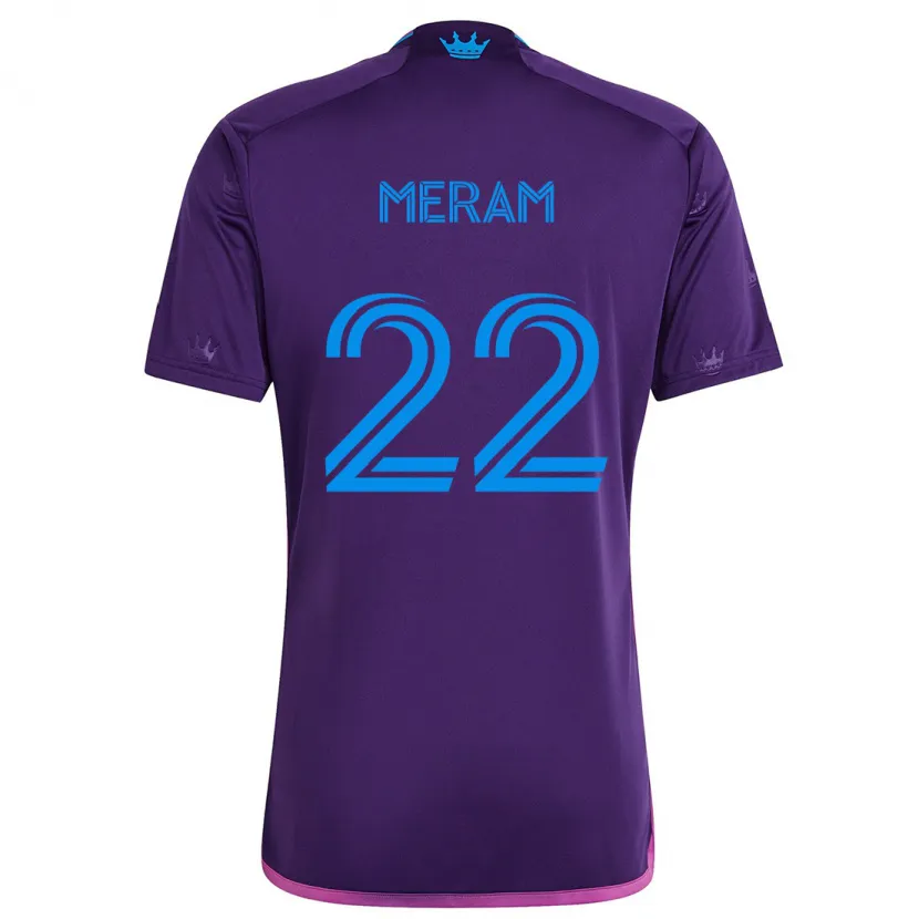 Danxen Niño Camiseta Justin Meram #22 Azul Morado 2ª Equipación 2024/25 La Camisa