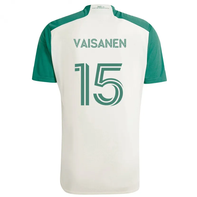 Danxen Niño Camiseta Leo Väisänen #15 Colores Tostados Verde 2ª Equipación 2024/25 La Camisa