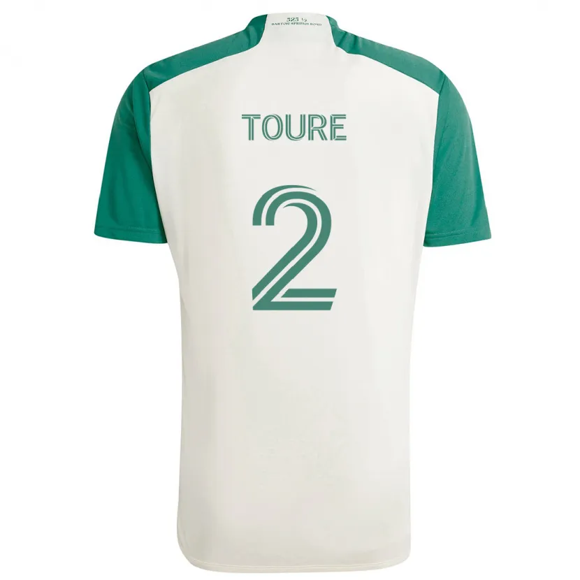 Danxen Niño Camiseta Cheick Touré #2 Colores Tostados Verde 2ª Equipación 2024/25 La Camisa