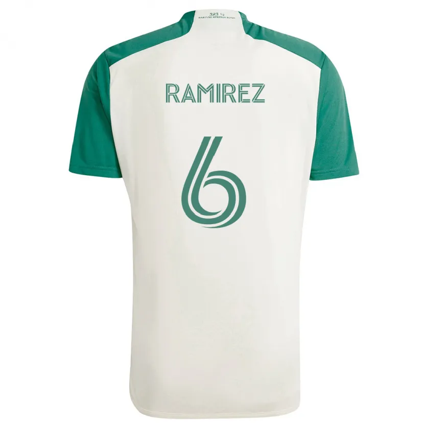 Danxen Niño Camiseta Alonso Ramírez #6 Colores Tostados Verde 2ª Equipación 2024/25 La Camisa