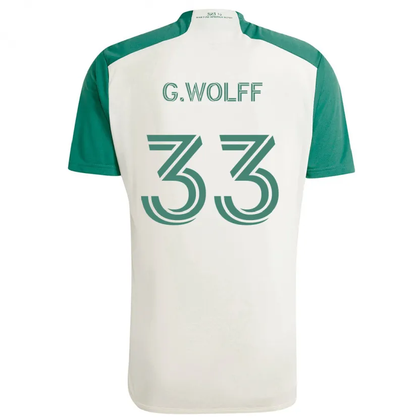 Danxen Niño Camiseta Gavin Wolff #33 Colores Tostados Verde 2ª Equipación 2024/25 La Camisa