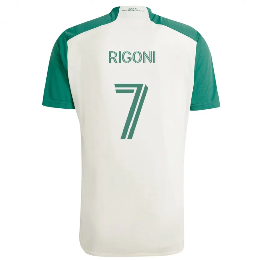 Danxen Niño Camiseta Emiliano Rigoni #7 Colores Tostados Verde 2ª Equipación 2024/25 La Camisa