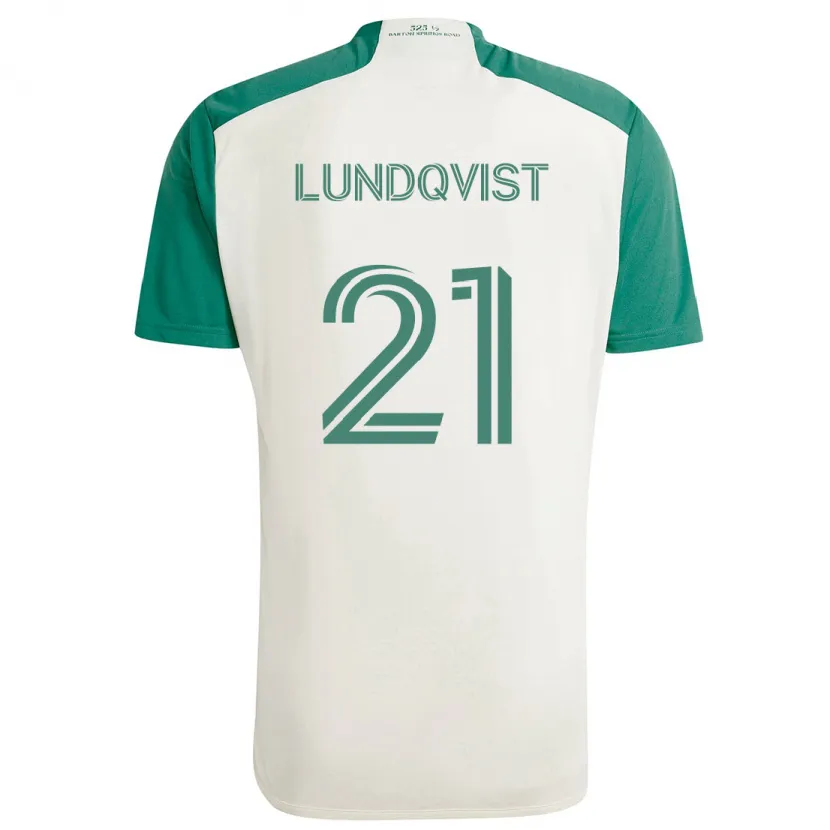 Danxen Niño Camiseta Adam Lundqvist #21 Colores Tostados Verde 2ª Equipación 2024/25 La Camisa