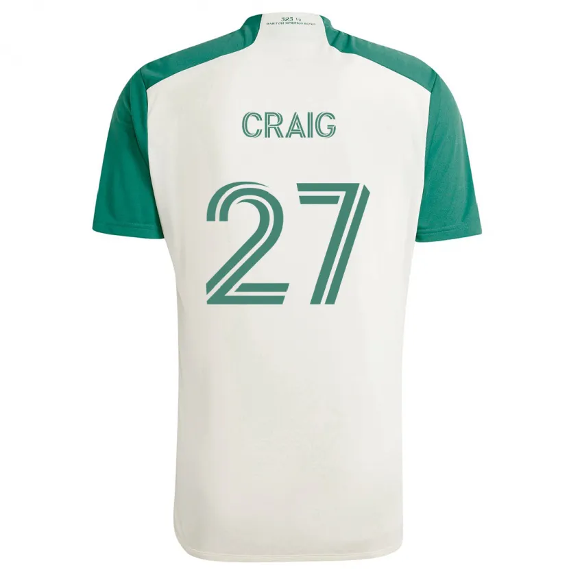 Danxen Niño Camiseta Brandan Craig #27 Colores Tostados Verde 2ª Equipación 2024/25 La Camisa