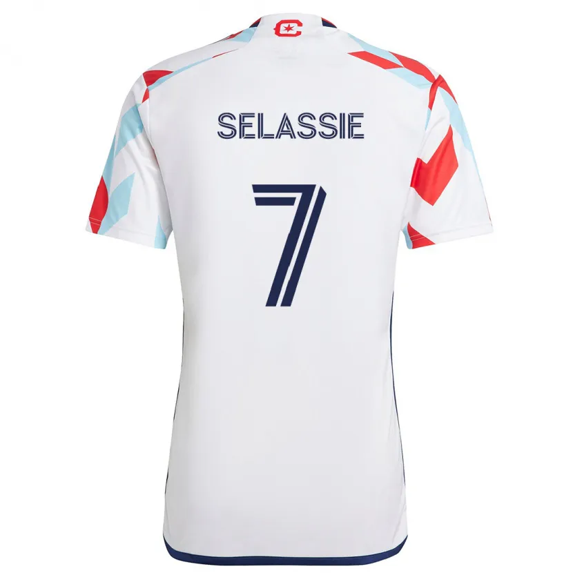 Danxen Niño Camiseta Maren Haile-Selassie #7 Blanco Rojo Azul 2ª Equipación 2024/25 La Camisa