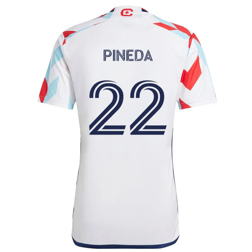 Danxen Niño Camiseta Mauricio Pineda #22 Blanco Rojo Azul 2ª Equipación 2024/25 La Camisa