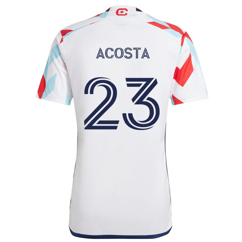 Danxen Niño Camiseta Kellyn Acosta #23 Blanco Rojo Azul 2ª Equipación 2024/25 La Camisa