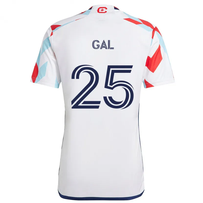 Danxen Niño Camiseta Jeff Gal #25 Blanco Rojo Azul 2ª Equipación 2024/25 La Camisa