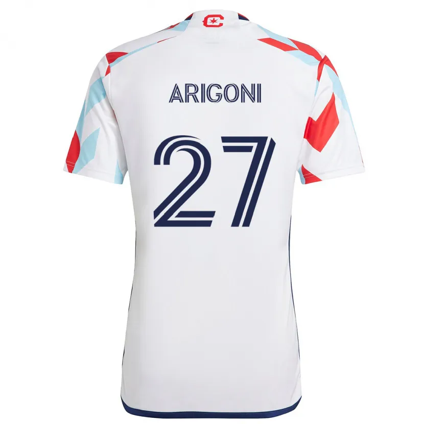 Danxen Niño Camiseta Allan Arigoni #27 Blanco Rojo Azul 2ª Equipación 2024/25 La Camisa