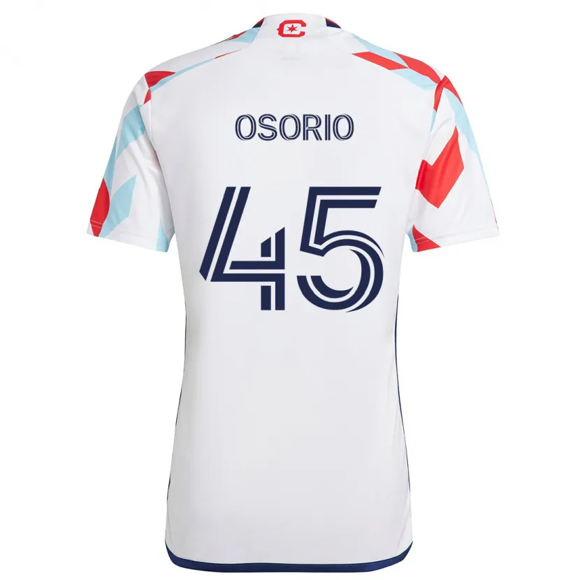 Danxen Niño Camiseta Harold Osorio #45 Blanco Rojo Azul 2ª Equipación 2024/25 La Camisa