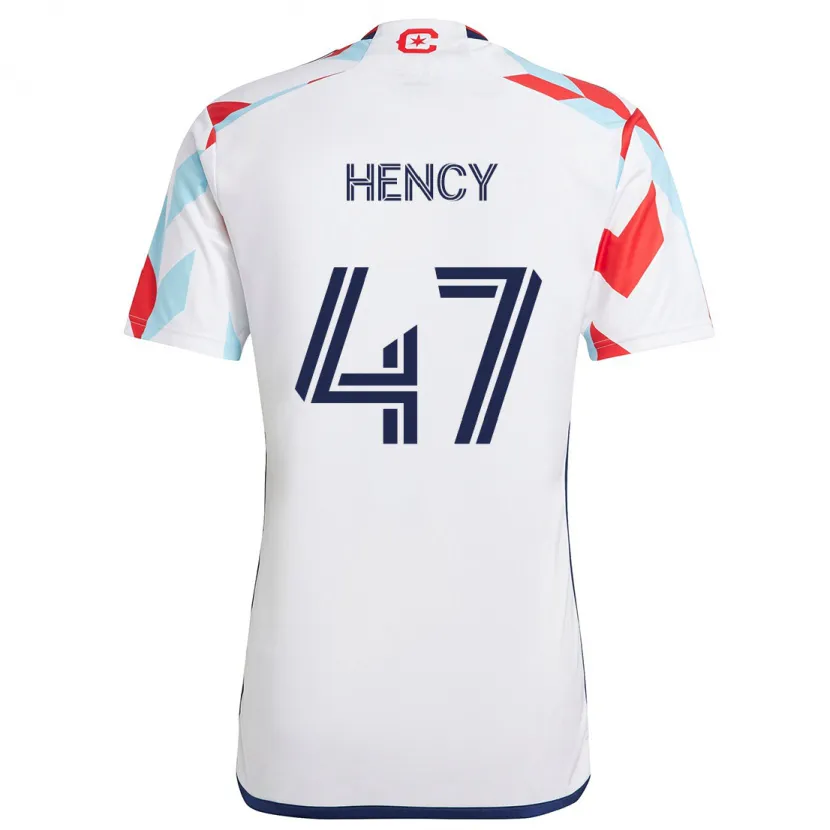 Danxen Niño Camiseta Billy Hency #47 Blanco Rojo Azul 2ª Equipación 2024/25 La Camisa