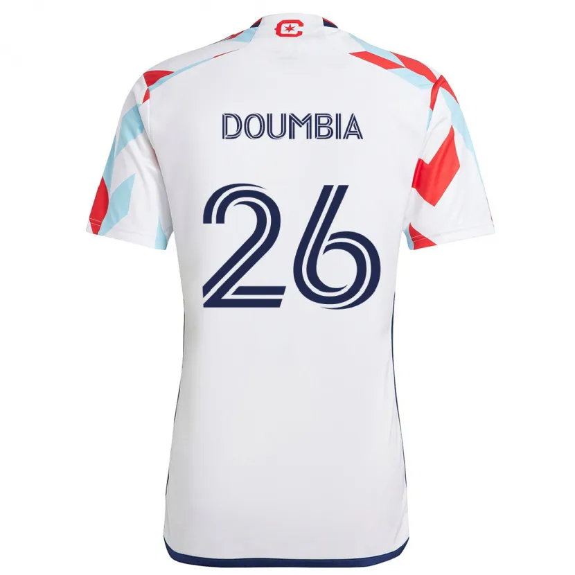 Danxen Niño Camiseta Ousmane Doumbia #26 Blanco Rojo Azul 2ª Equipación 2024/25 La Camisa