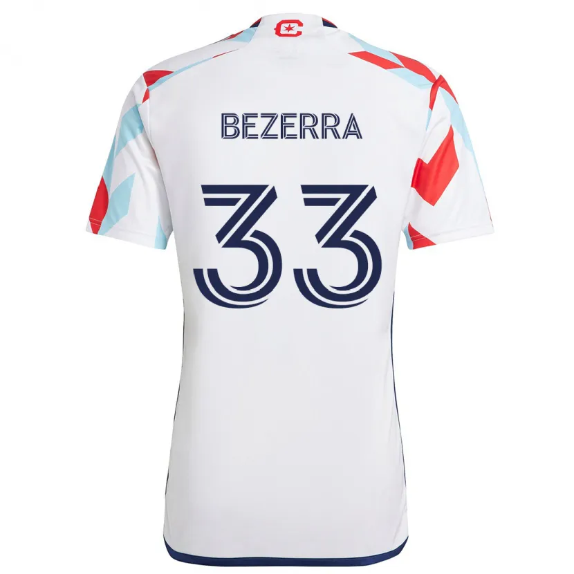 Danxen Niño Camiseta Victor Bezerra #33 Blanco Rojo Azul 2ª Equipación 2024/25 La Camisa