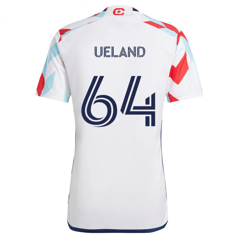 Danxen Niño Camiseta Andreas Ueland #64 Blanco Rojo Azul 2ª Equipación 2024/25 La Camisa