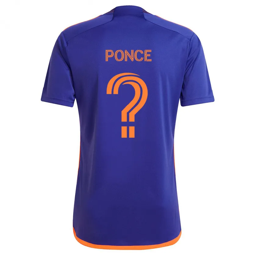 Danxen Niño Camiseta Ezequiel Ponce #0 Púrpura Naranja 2ª Equipación 2024/25 La Camisa