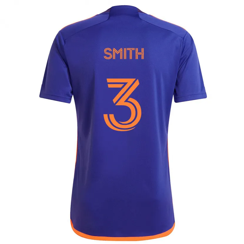 Danxen Niño Camiseta Brad Smith #3 Púrpura Naranja 2ª Equipación 2024/25 La Camisa