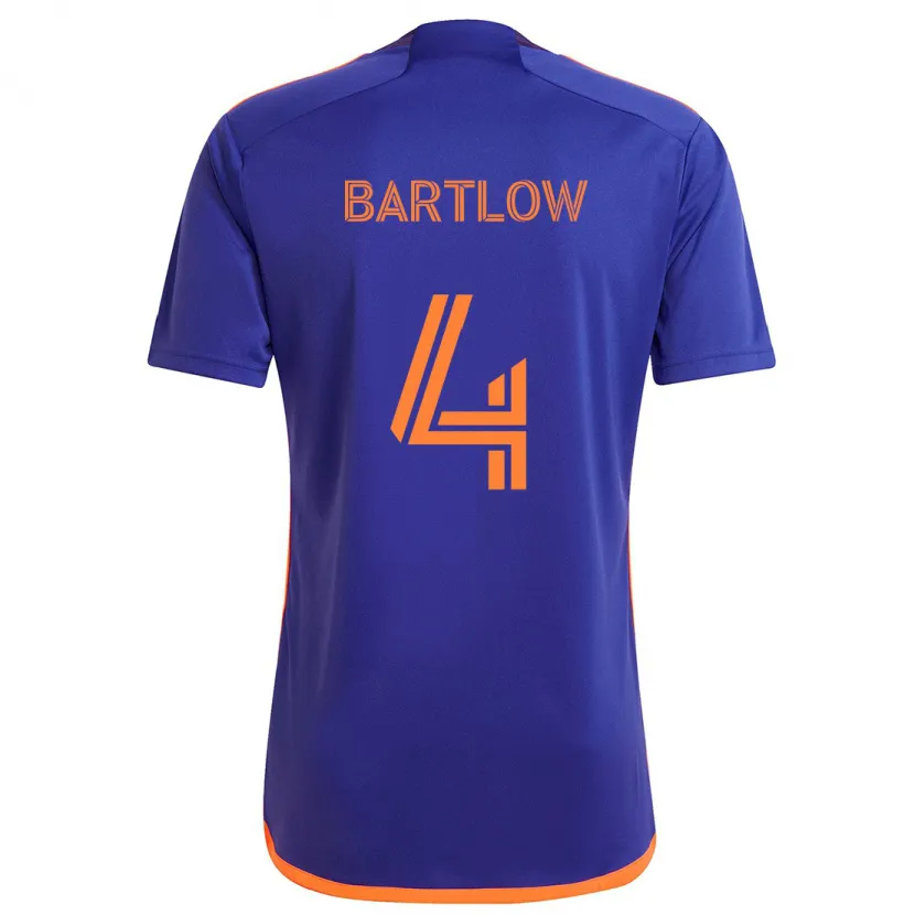 Danxen Niño Camiseta Ethan Bartlow #4 Púrpura Naranja 2ª Equipación 2024/25 La Camisa