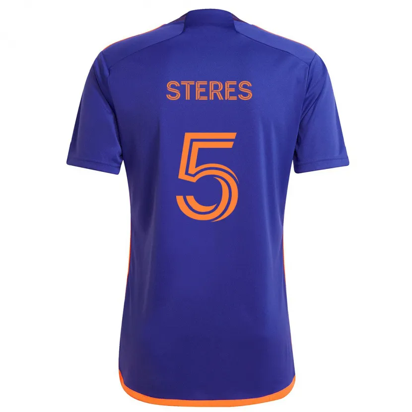 Danxen Niño Camiseta Daniel Steres #5 Púrpura Naranja 2ª Equipación 2024/25 La Camisa