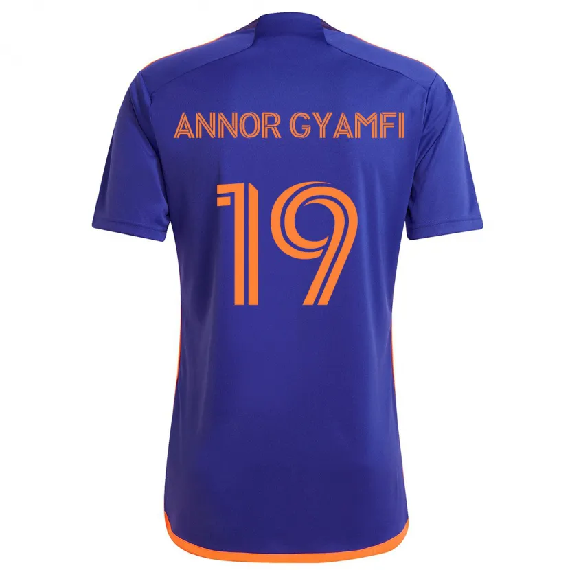 Danxen Niño Camiseta Stephen Annor Gyamfi #19 Púrpura Naranja 2ª Equipación 2024/25 La Camisa