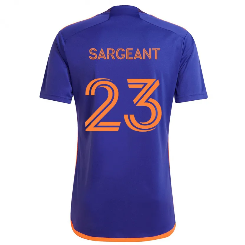 Danxen Niño Camiseta Kieran Sargeant #23 Púrpura Naranja 2ª Equipación 2024/25 La Camisa