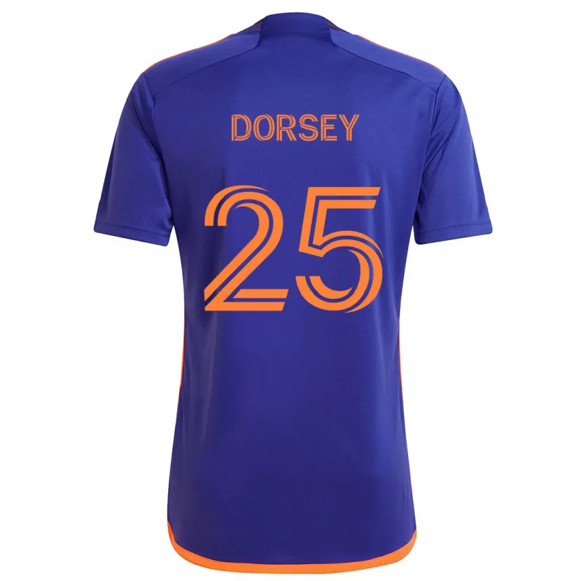 Danxen Niño Camiseta Griffin Dorsey #25 Púrpura Naranja 2ª Equipación 2024/25 La Camisa