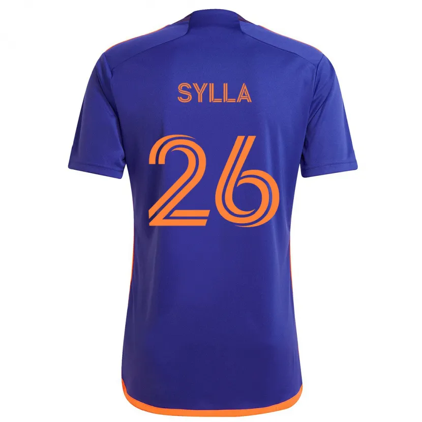 Danxen Niño Camiseta Ousmane Sylla #26 Púrpura Naranja 2ª Equipación 2024/25 La Camisa