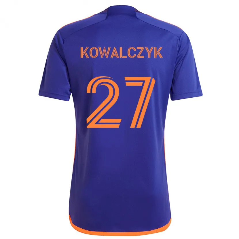 Danxen Niño Camiseta Sebastian Kowalczyk #27 Púrpura Naranja 2ª Equipación 2024/25 La Camisa